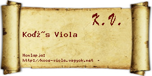 Koós Viola névjegykártya